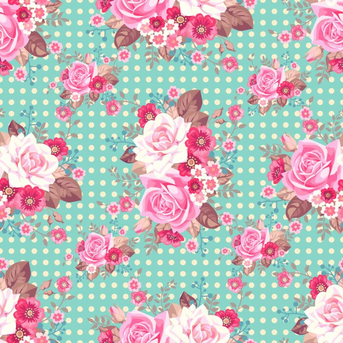 Behang Boeket rozen in verschillende tinten roze