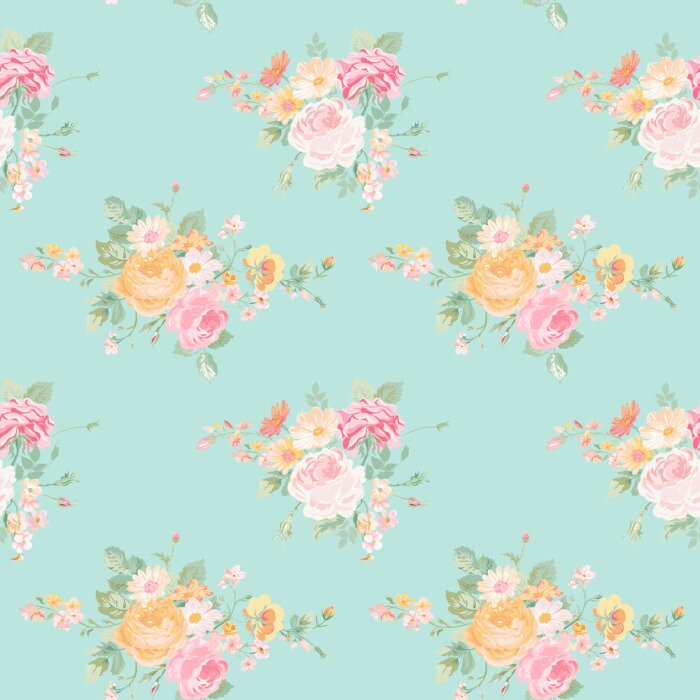 Behang Boeketten van kleurrijke bloemen in shabby chic stijl