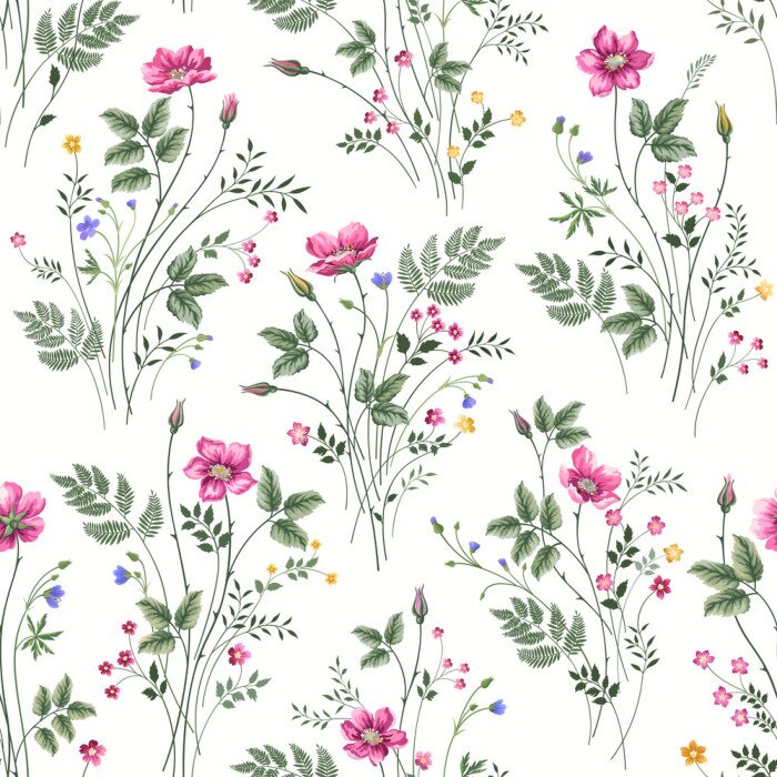 Behang Boeketten van wilde bloemen