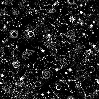 Behang Boheemse Indiase Mandala-print. Vintage Henna tattoo-stijl