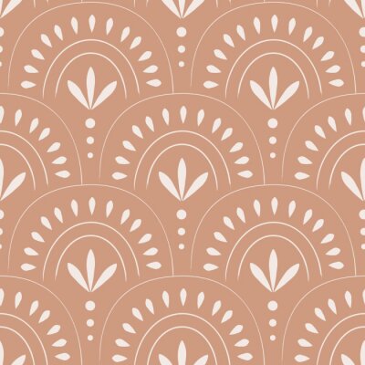 Behang Boho ornament in aardetinten