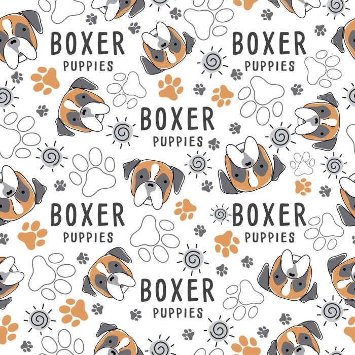Behang Bokser honden met teksten