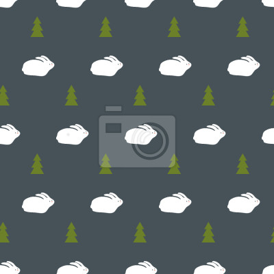 Behang Bomen En Konijntjes