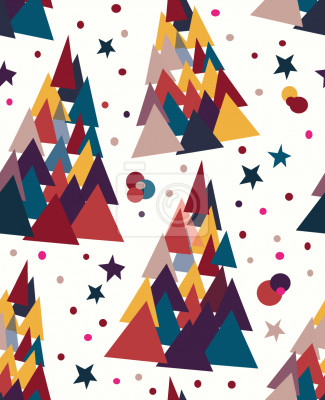 Behang Bomen gemaakt van driehoeken