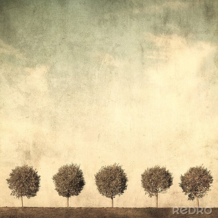 Behang Bomen in grungestijl