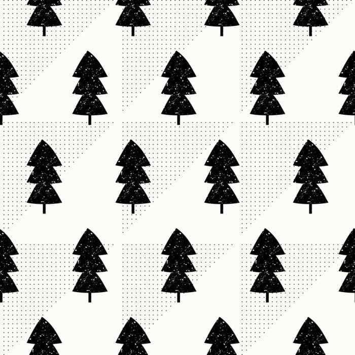 Behang Bomen op een heldere geometrische achtergrond