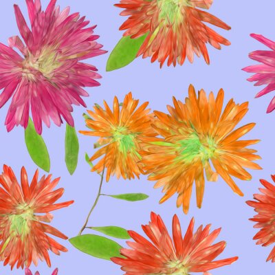 Behang Bonte asters in de lucht