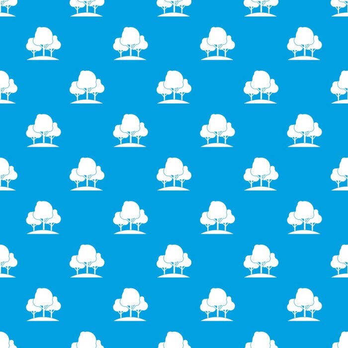 Behang Bos bomen patroon naadloze blauw