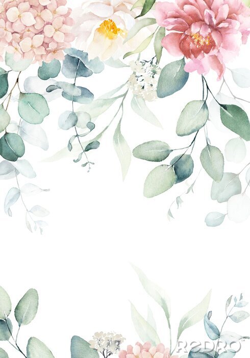 Behang Botanische aquarel in boho-stijl