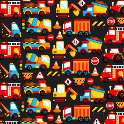 Behang bouwtruck achtergrond