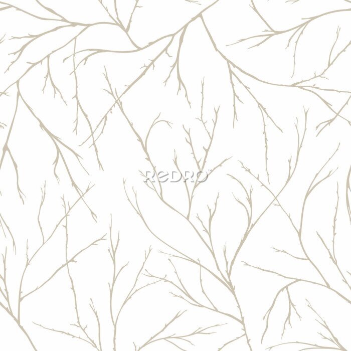 Behang Branches of trees intertwine. Seamless pattern natural theme