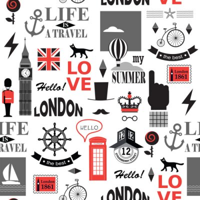 Behang Britse kranten textuur naadloze patroon