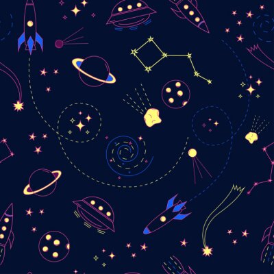 Behang Brtight ruimte naadloos patroon