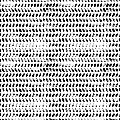 Behang Brush strokes grunge zig zag seamless pattern. Vector chevron and herringbone fabric ornament.