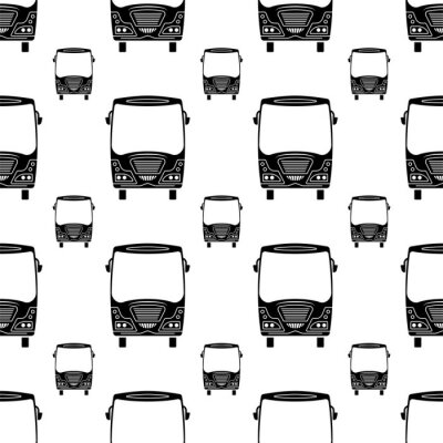 Behang Bus Icon Seamless Pattern, Bus
