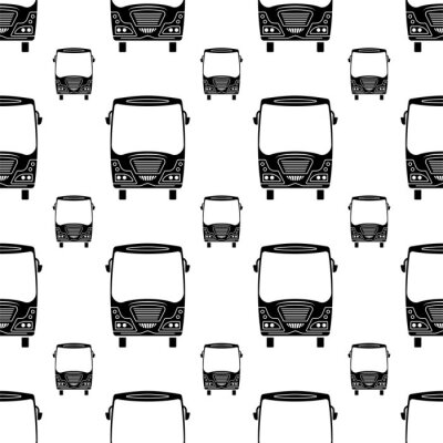 Behang Bus Icon Seamless Pattern, Bus