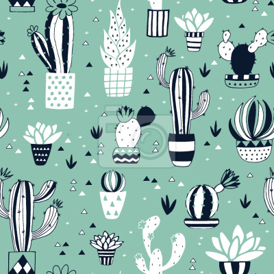 Behang Cactus In Pot