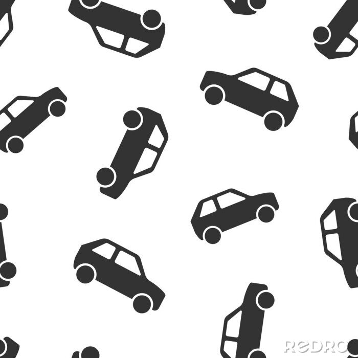 Behang Car icon seamless pattern background. Automobile vector illustration. Auto symbol pattern.