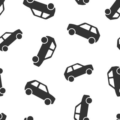 Behang Car icon seamless pattern background. Automobile vector illustration. Auto symbol pattern.