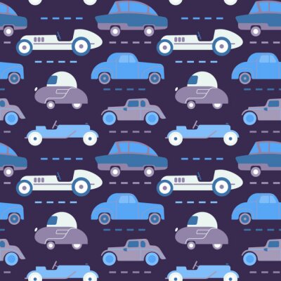 Behang Car pattern flat illustration seamless design