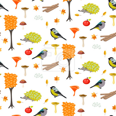 Behang Cartoon herfst bos