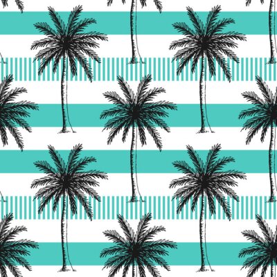 Behang Cartoon palmbomen