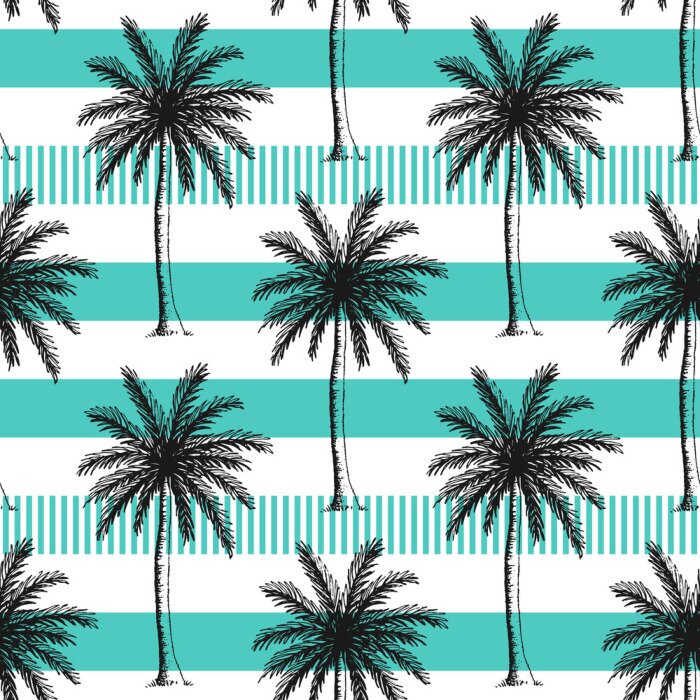 Behang Cartoon palmbomen