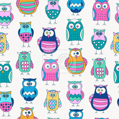 Behang cartoon Uilen