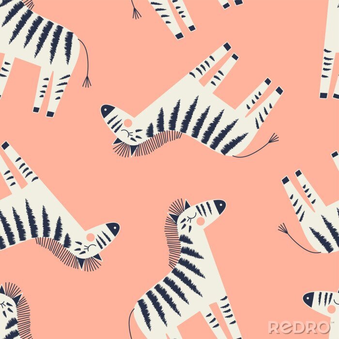 Behang Cartoon zebra's