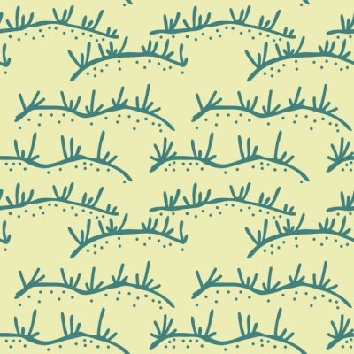 Behang Cartoon zeegras op een subtiele achtergrond