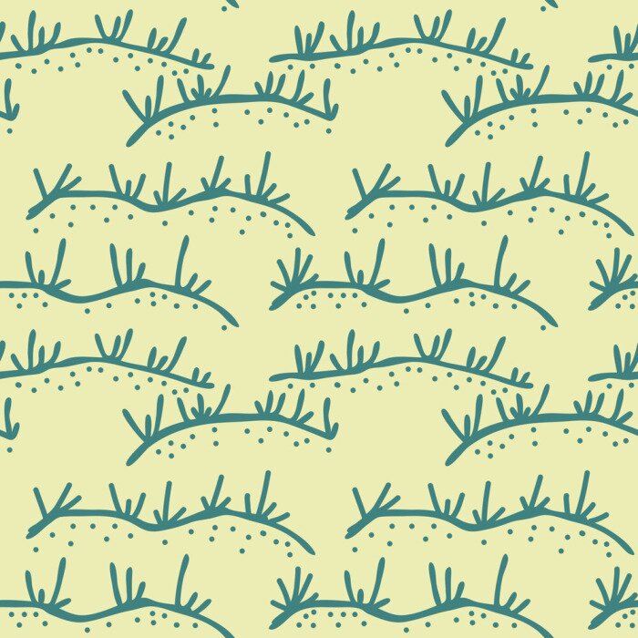 Behang Cartoon zeegras op een subtiele achtergrond