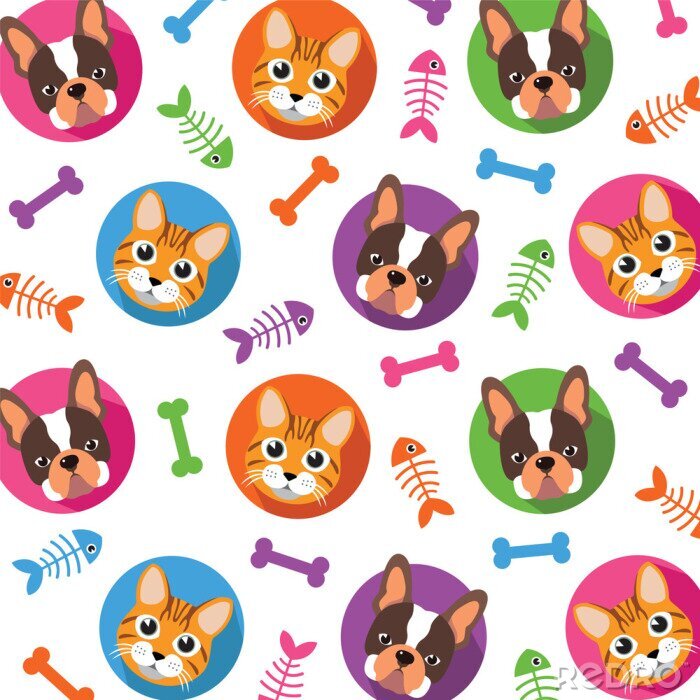 Behang Cat & Dog patroon