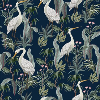 Behang Chinoiserie patroon met vogels
