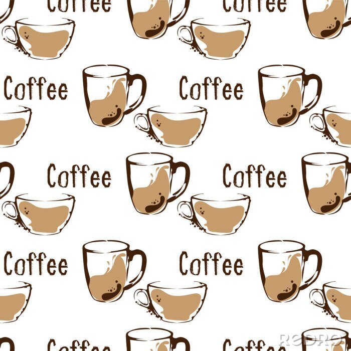 Behang coffee pattern background graphic