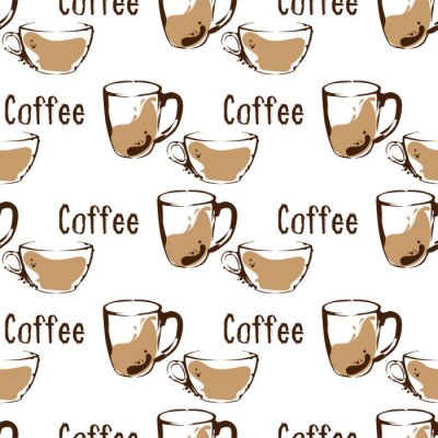 Behang coffee pattern background graphic
