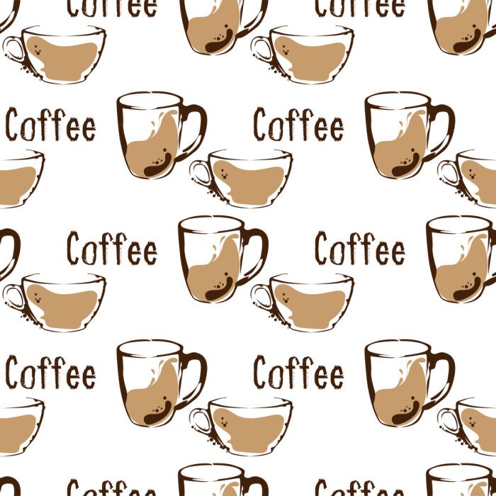 Behang coffee pattern background graphic