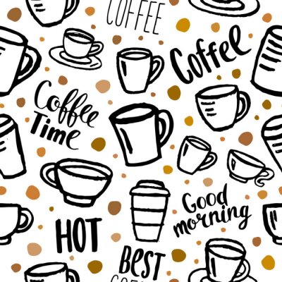 Behang coffee seamless pattern