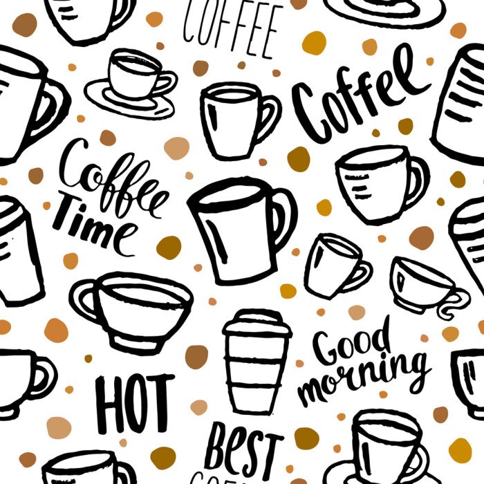 Behang coffee seamless pattern