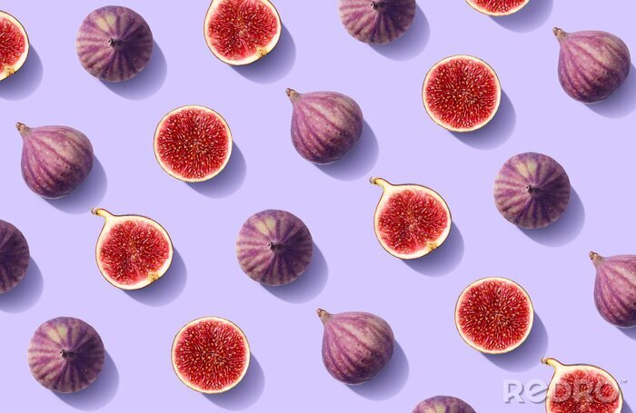 Behang Colorful fruit pattern of fresh figs