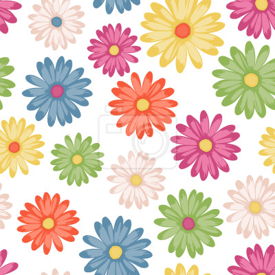 Behang colorful Madeliefjes