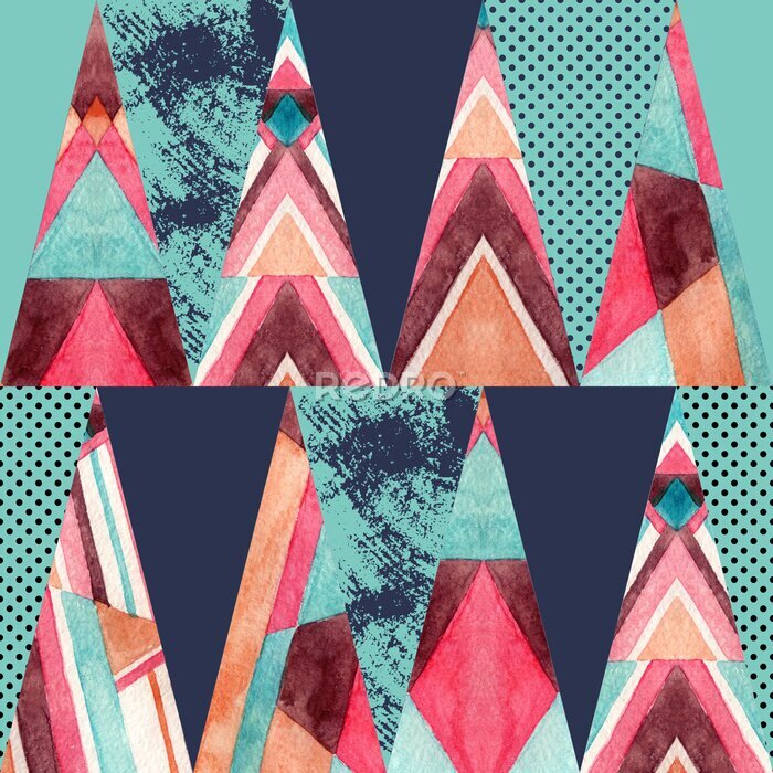 Behang Compositie uit driehoeken