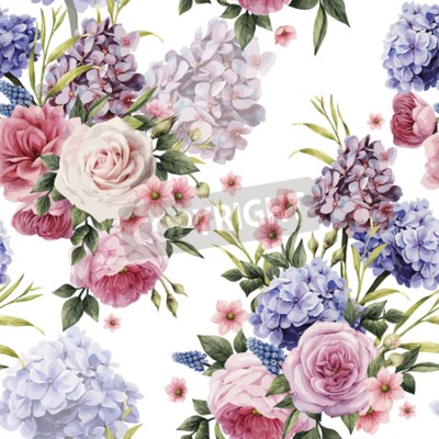 Behang Compositie van boeket met pioenen