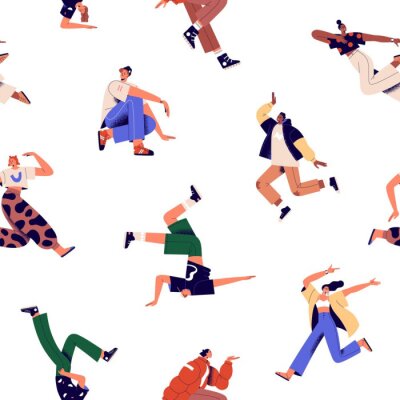 Behang Concept van gelukkige jongeren