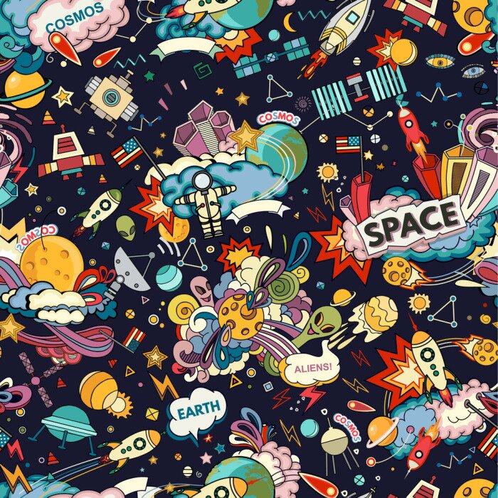 Behang Cosmos Seamless Pattern