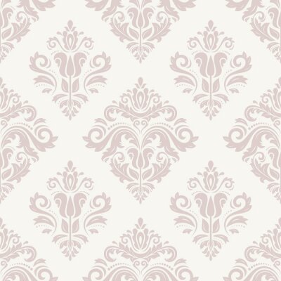 Behang Damast naadloze patroon. Orient Roze Achtergrond