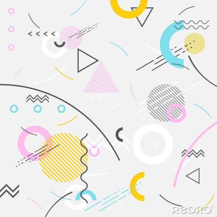 Behang Dansende geometrische figuren