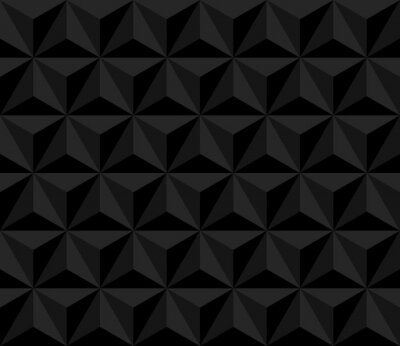 Behang dark pyramid. vector seamless pattern with triangles. black geometric background. visual illusion