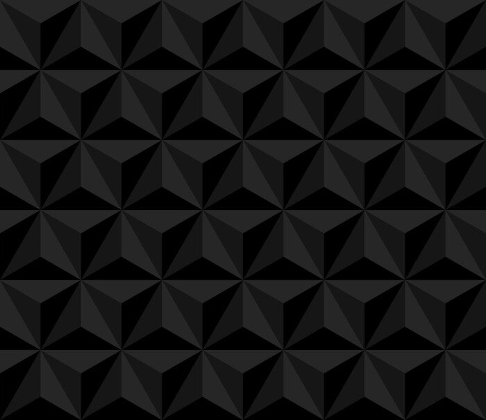 Behang dark pyramid. vector seamless pattern with triangles. black geometric background. visual illusion