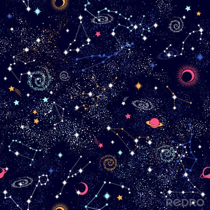 Behang De kleuren van het mysterieuze sterrenstelsel