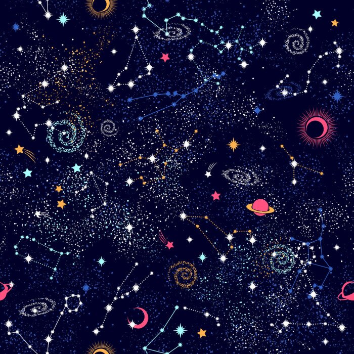 Behang De kleuren van het mysterieuze sterrenstelsel